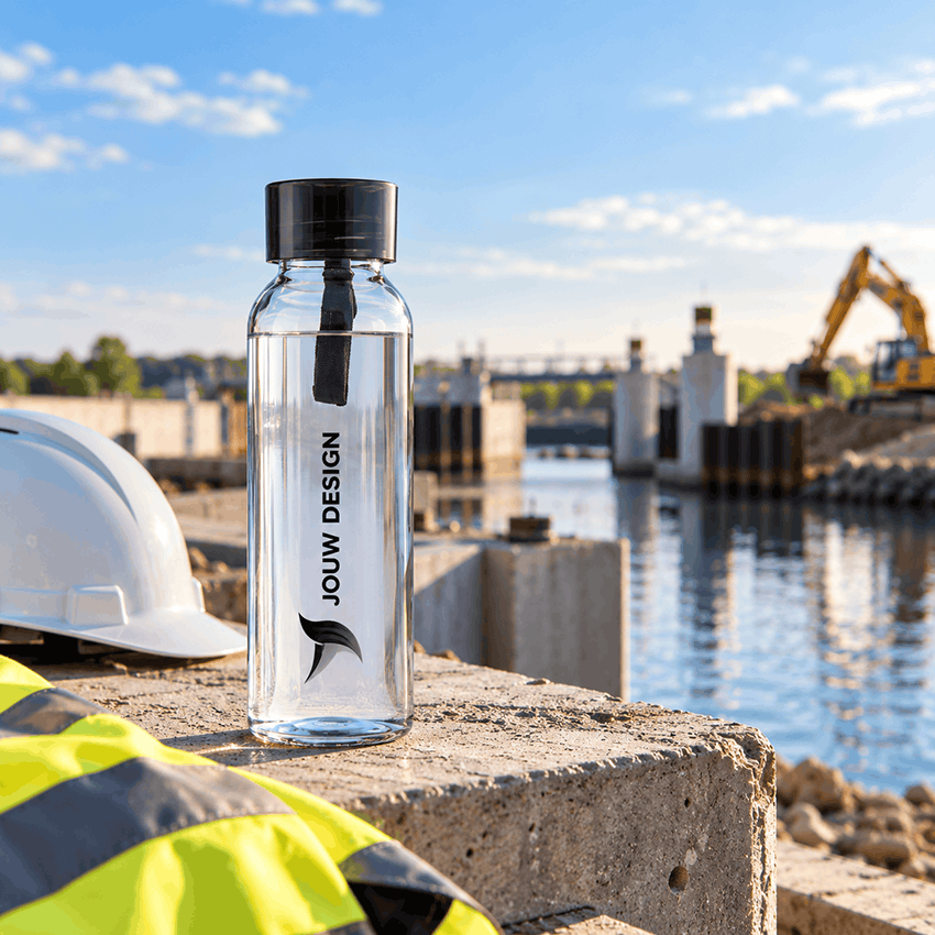 Promotiefles bij waterwerken
